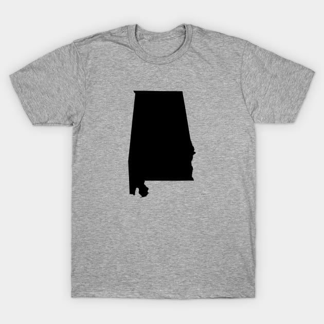 Alabama Black T-Shirt by AdventureFinder